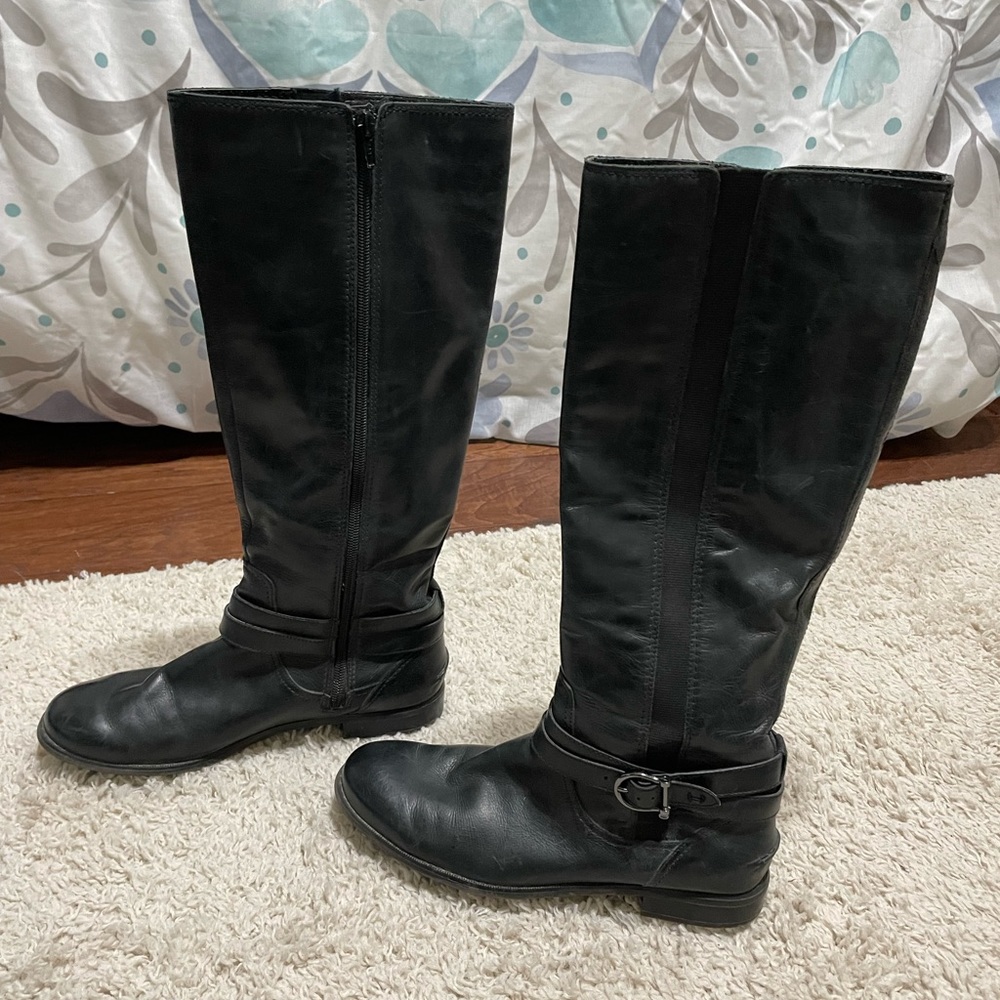 Sperry Black Leather Knee-High Boots - Picture 2 of 10